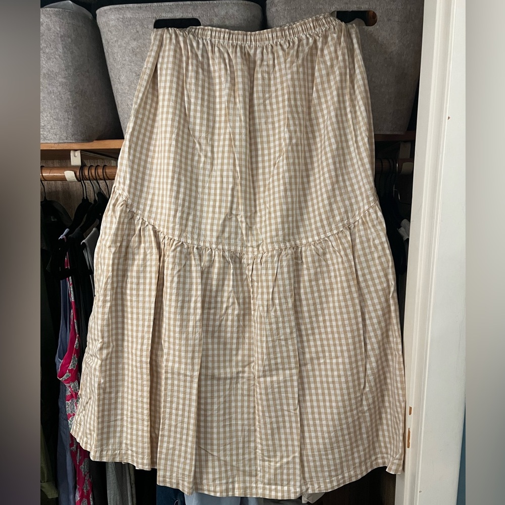NWOT Old Navy tall gingham midi skirt